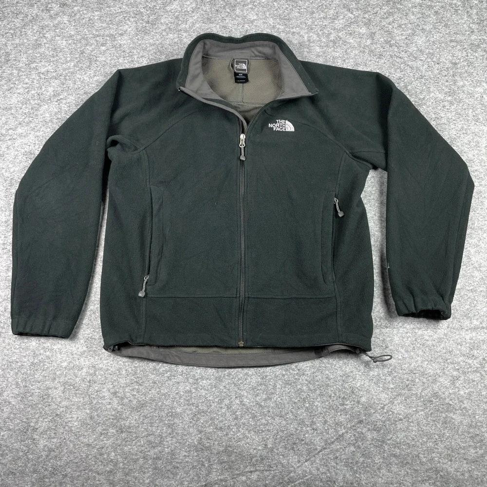 The North Face Fleece Jacket Mens M Black WindWall Full Zip Mesh Lined Outdoor